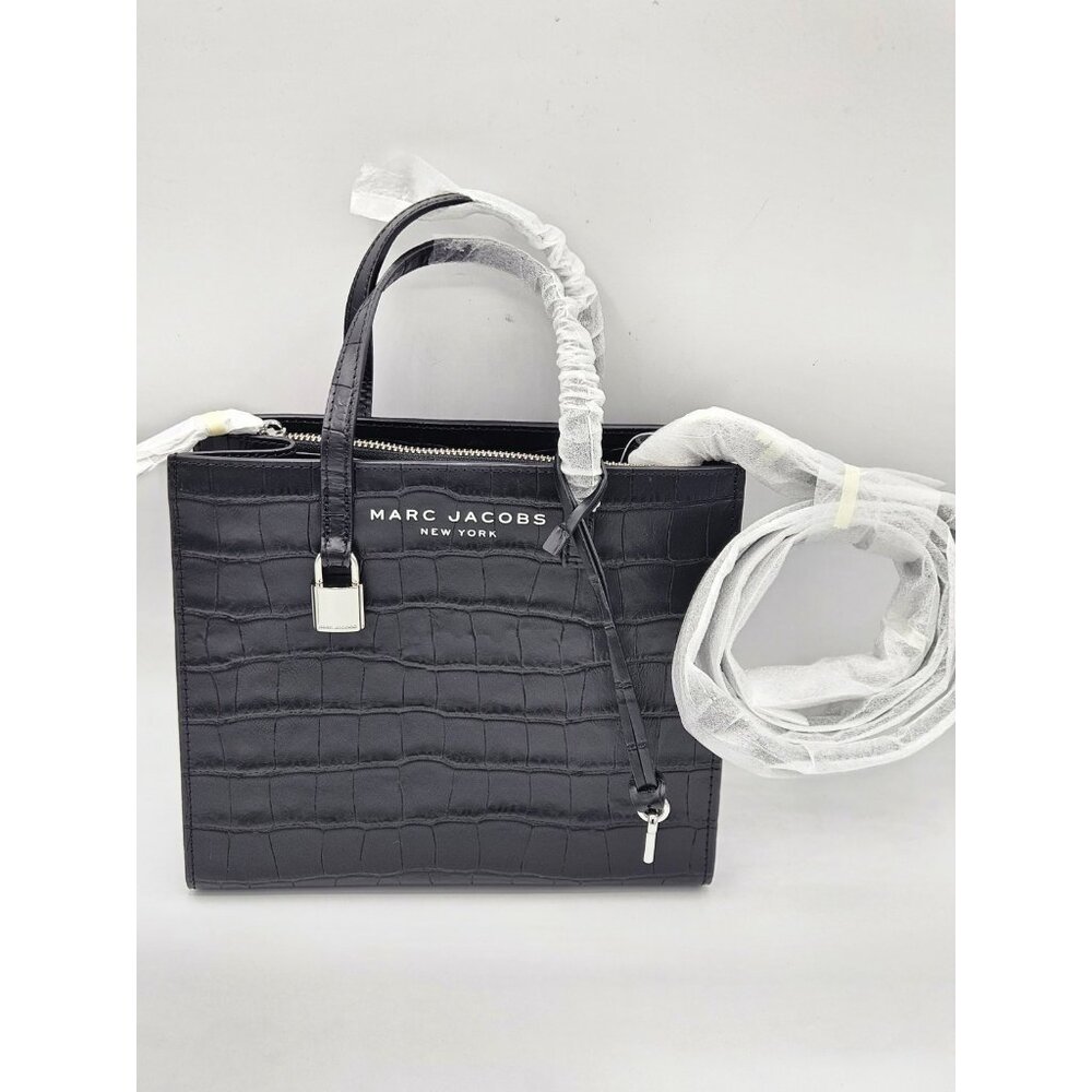 Marc Jacobs mini grind croc embossed leather tote handbag Crossbody MSRP $425